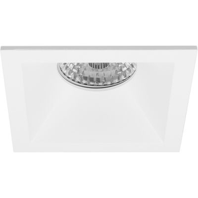 Spot Armatuur GU10 - Pragmi Pollon Pro - GU10 Inbouwspot - Vierkant - Wit - Aluminium - Verdiept - 82mm