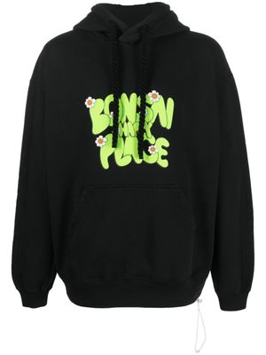 Bonsai hoodie en coton à logo imprimé - Noir