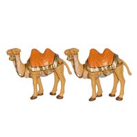 2x stuks kamelen beeldjes 12 cm dierenbeeldjes/kerststal beeldjes - Beeldjes
