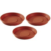 Bloempot/plantenpot onderschaal - Set van 3x stuks - D30 cm - terra cotta kleur - kunststof