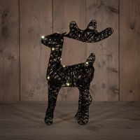 B.O.T. Deer 37 cm Dark Glitter 10Led Warm White - Anna's Collection