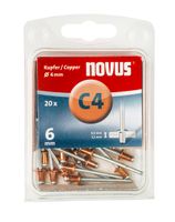 Novus Blindklinknagel C4 X 6mm, Koper | 20 stuks - 045-0038 045-0038