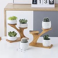 1pc gelaagde plantenstandaards vetplantenpot kleine plantenplankstandaard voor kamerplanten mini houten hoekdisplay rek voor tafelblad vensterbank bloemenplank tuin thuiskantoor bureau decor Lightinthebox