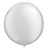 Qualatex ballon 90 cm zilver - thumbnail