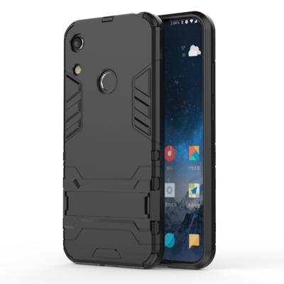 Schokbestendige PC + TPU geval voor Huawei Honor 8A met houder (zwart)