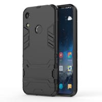 Schokbestendige PC + TPU geval voor Huawei Honor 8A met houder (zwart)
