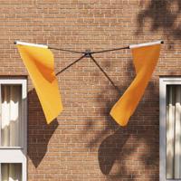 VidaXL Vlaggen mast houder zwart 11,5 x 7,5 x 0,2 cm staal