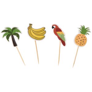 100x Tropisch/hawaii/zomers thema cocktailprikkers 10 cm