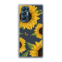 Sunflower and bees: Oppo Find X3 Neo Transparant Hoesje Sunflower and bees: Oppo Find X3 Neo Transparant Hoesje