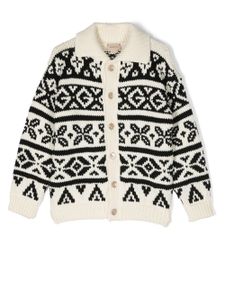 Gucci Kids cardigan à motif en jacquard - Tons neutres