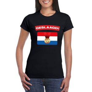 Geslaagd vlag t-shirt zwart dames