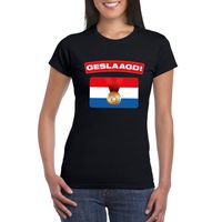 Geslaagd vlag t-shirt zwart dames - thumbnail