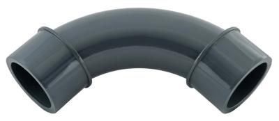 Bocht 90° PVC-U 50 mm lijmmof 16bar - grijs