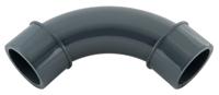 Bocht 90° PVC-U 50 mm lijmmof 16bar - grijs