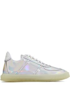 Giuseppe Zanotti baskets à effet holographique - Blanc