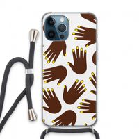 Hands dark: iPhone 13 Pro Max Transparant Hoesje met koord