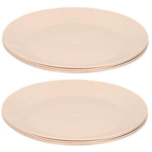 8x ontbijt/diner bordjes van afbreekbaar bio materiaal 26 cm in het eco-beige