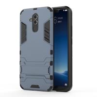Schokbestendige PC + TPU Case voor Huawei mate 20 lite met houder (marineblauw)