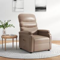 Fauteuil verstelbaar kunstleer cappuccinokleurig Fauteuil verstelbaar kunstleer cappuccinokleurig