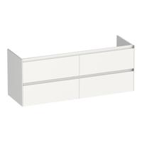 Brauer Inspire - Onderkast - 140 cm - met 4 Softclose Lades Greeploos en 2 Sifon Uitsparingen - Hoogglans Wit