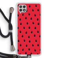 Watermelon: Samsung Galaxy A22 4G Transparant Hoesje met koord