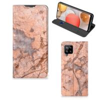 Samsung Galaxy A42 | Standcase | Marmer Oranje