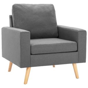 The Living Store Fauteuil Zitmeubels - 77 x 71 x 80 cm - Lichtgrijs stoffen bekleding