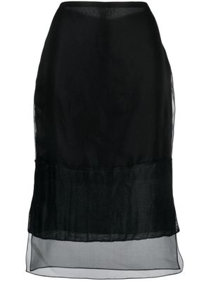 KHAITE jupe semi-transparente à design superposé - Noir