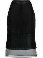 KHAITE jupe semi-transparente à design superposé - Noir