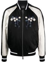 DSQUARED2 veste bomber brodée à fini satiné - Noir