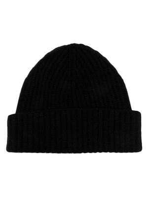 Moorer bonnet en maille à patch logo - Noir
