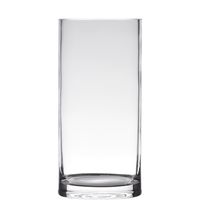 Transparante home-basics cilinder vorm vaas/vazen van glas 35 x 15 cm   -