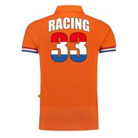 Grote maten racing 33 autocoureur / autosport supporter polo shirt oranje luxe kwaliteit - 200 gram katoen - voor heren 4XL  -