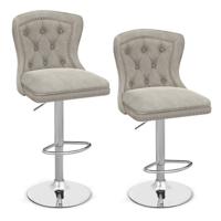 Fluwelen Barkrukken Set van 2 Draaibare Barstoel Verstelbare Zithoogte 67-87 cm Metalen Frame Hoge Stoel voor Keukeneilanden Bistro