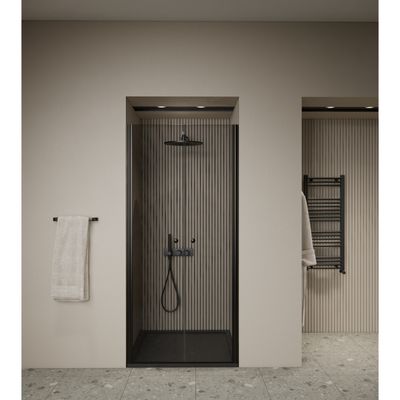 Douchedeur | 2 Pendeldeuren | Marip | 6mm | 100x190 cm | Mat Zwart