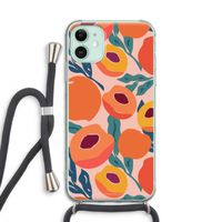 Perzik: iPhone 11 Transparant Hoesje met koord