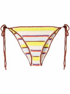 GANNI bas de bikini en crochet à rayures - Tons neutres