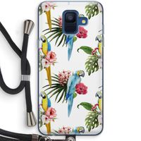 Kleurrijke papegaaien: Samsung Galaxy A6 (2018) Transparant Hoesje met koord