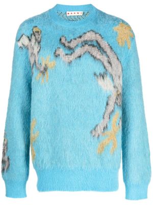 Marni pull en maille intarsia - Bleu