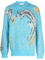 Marni pull en maille intarsia - Bleu