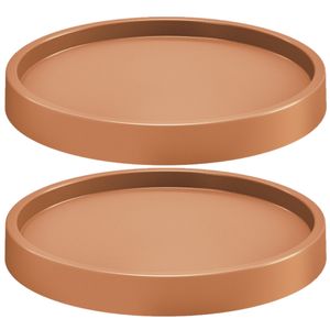 2x Stuks planten trolleys/multirollers rond terracotta kunststof 35 cm