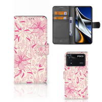Xiaomi Poco X4 Pro 5G Hoesje Pink Flowers