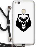 Angry Bear (white): Huawei Ascend P10 Lite Transparant Hoesje met koord