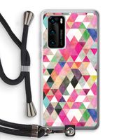 Gekleurde driehoekjes: Huawei P40 Transparant Hoesje met koord