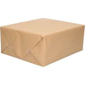 Inpakpapier/cadeaupapier gerecycled kraft bruin 200 x 70 cm rol