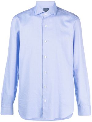 Barba Overhemd met gespreide kraag - Blauw