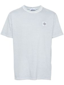 Stone Island t-shirt en coton à patch logo - Bleu