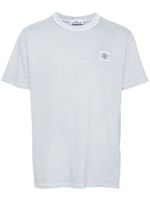 Stone Island t-shirt en coton à patch logo - Bleu