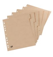 OXFORD Touareg tabbladen, uit karton, ft A4, onbedrukt, 11-gaatsperforatie, 6 tabs - thumbnail