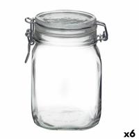 Voedselopslagcontainer Bormioli Rocco fido Transparant Glas (1 L) (6 Stuks) Voedselopslagcontainer Bormioli Rocco fido Transparant Glas (1 L) (6 Stuks)